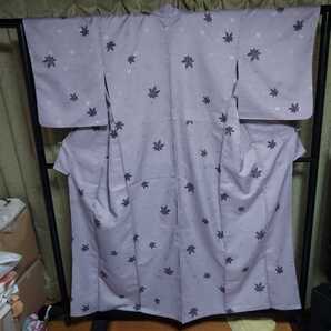 ひとえのきもの 洗える着物 一重の着物 もみじの柄 単衣の着物 きもの
