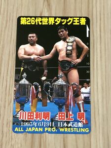 【未使用】テレホンカード　第26代世界タッグ王者　川田利明　田上明　1995年6月9日　日本武道館　全日本プロレス