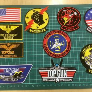 ワッペン militaryアメリカ海軍トップガン軍隊アイスマン他c 10枚セット 送料無料
