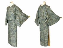 小紋 袷着物 着物 きもの 紬 カジュアル着物 リサイクル着物 kimono 中古 仕立て上がり 身丈162cm 裄丈63cm_画像4