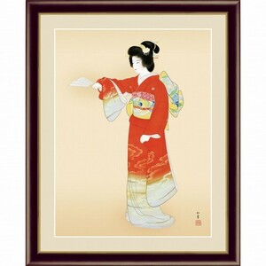 ★◎上村松園『序の舞（F4号）』高精彩工芸画 絵画 新品 新絹本 額付き 人物画 美人画 女流 女性 舞踊【SAK-G4-BN030-F4】