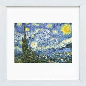 Art Auction ★◎ゴッホ『星月夜』ジクレー 絵画 新品 額付き 風景画 複製画 夜景 郊外【SAK-G10-C056】, 美術品, 版画, その他