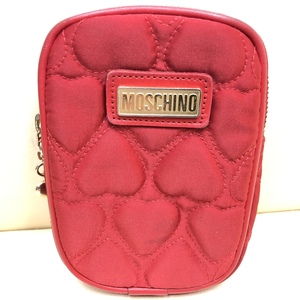 *[ genuine article ]MOSCHINO Moschino pouch cigarette case Heart pattern quilting red red /T10009