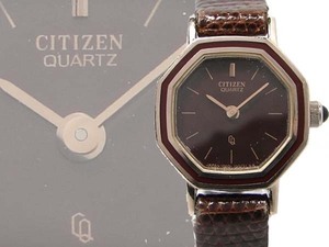 ●本物 CITIZEN シチズン 4-104161 レディース腕時計 メタル×SS×革ベルト クォーツ 電池新品 ボールド系