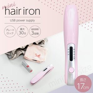 ミニヘアーアイロン ヘアアイロン USB コードレス 充電式 1個