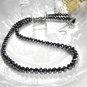 K18WG black diamond Monde 100 carat AAAA necklace W wire white gold gift present birthstone 