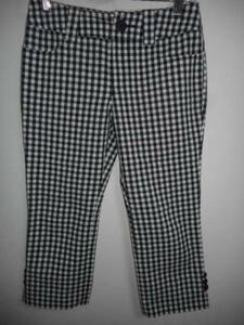  beautiful goods ottooto- Japan stretch cropped pants black & white check pattern 7
