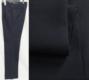 **W110 spring summer / dark blue plain dark navy ... wool 100% one tuck washer bru pants washer bru new goods prompt decision 