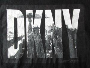 90's USA製 DKNY 自由の女神 フォト BOXロゴ Tシャツ M ビッグシルエット ボックスNYC写真JEANSオーバーサイズ L XL 星条旗 SUPNY元ネタ/