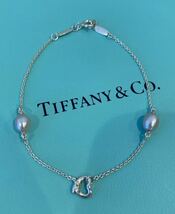 新品 正規品 ティファニーアンドコー tiffany&co. ブレスレット パール ハート シルバー 箱巾着紙袋 オープンハート_画像3