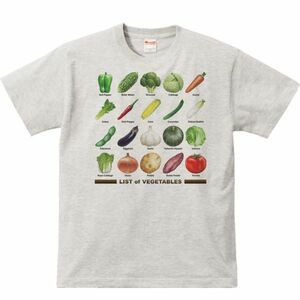 野菜のリスト/半袖Ｔシャツ/メンズM/杢・新品・メール便 送料無料