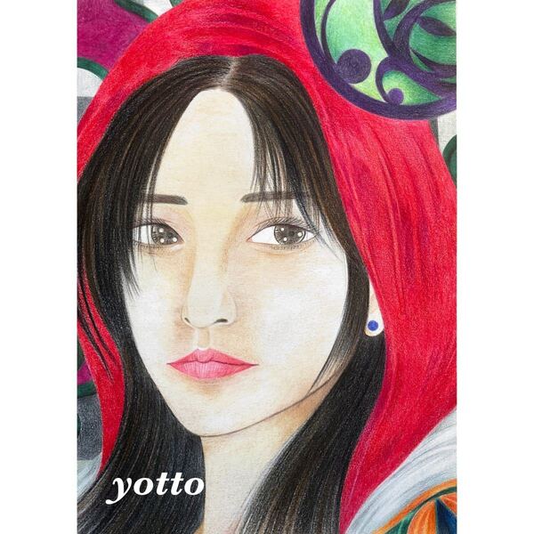 色鉛筆画「 Toward the dream 」A4・額付き◇◆手描き◇原画◆yotto◇