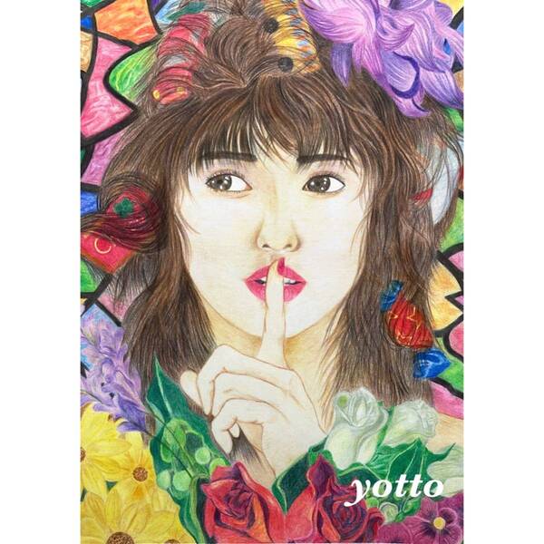 色鉛筆画「 本当は…ね。 」A4・額付き◇◆手描き◇原画◆yotto◇
