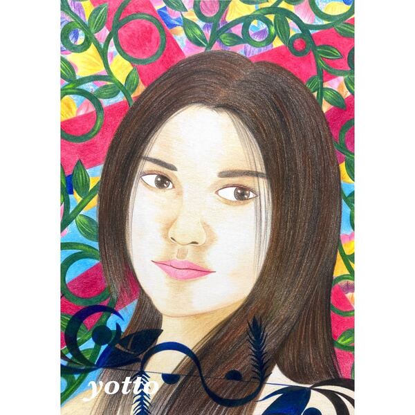 色鉛筆画「 remake 」A4・額付き◇◆手描き◇原画◆yotto◇