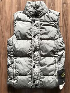 新品 正規 STONE ISLAND GARMENT DYE CRINKLE REPS NY DOWN VEST ストーンアイランド ダウンベスト S グレー C.P.company CPカンパニー