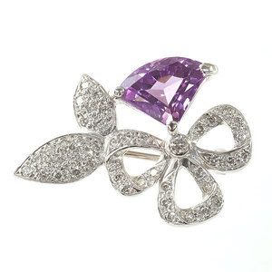 [Бесплатная доставка] [Real] Amethyst Diamond Broach ★ K18WG Белое золото ★ Amethyst 2.21 Diamond 0.40 ★ Дамы ★ Модный ★ Роскошь