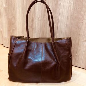 本革トートバッグ ブラウン ビジネスバッグ レディース 仕切りあり