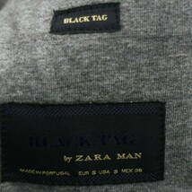 ZARA MAN ザラ マン 通年 エンブレム刺繍★ 2B ブレザー ニットスウェット テーラード ジャケット Sz.S　メンズ グレー　C2T00303_1#O_画像7