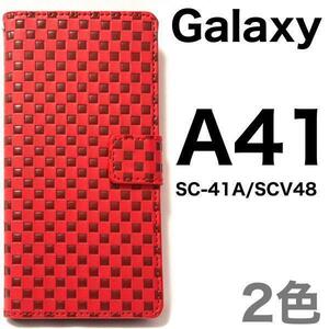 Galaxy A41 SC-41A docomo Galaxy A41 SCV48 au UQ mobile スマホケース チェック柄 手帳型ケース