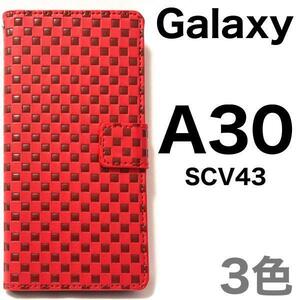 Galaxy A30 SCV43 (au)/Galaxy A30 (UQmobile) スマホケース チェック柄 手帳型ケース