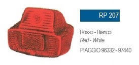 Flli BOSATA 社外 RP207 テールライト(レンズ) ベスパ STD/SUPER/GL/SPRINT 斜めカット 形状/適合注意 (24642)