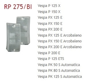 Flli BOSATA 社外 RP275BI ウインカー(レンズ) ベスパ P/PX 左右 前 クリヤー (24647)