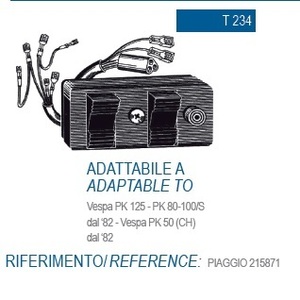 Flli BOSATA 社外 スイッチ(右) T234 ベスパPK 82 3ピン端子＋4本バラ＋2本バラ (24609)