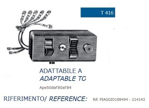 Flli BOSATA 社外 スイッチ(右) T416 APE(ベスパカー3輪) 80-84 ６本バラ+バラ２本 (24609)