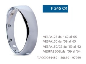 Flli BOSATA неоригинальные фары F245 CR Vespa STD/GS хром кольцо (24641)