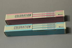 昭和レトロ　三菱鉛筆　ハウディクラブ　四角型鉛筆　COLORATION　青・ピンク　２ダース　未使用　廃番　当時物