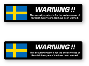 【NEW】盗難防止ステッカーSG15(スウェーデン) 2枚セット 再帰反射タイプ カーセキュリティー ダミー イモビライザー 防犯 いたずら防止