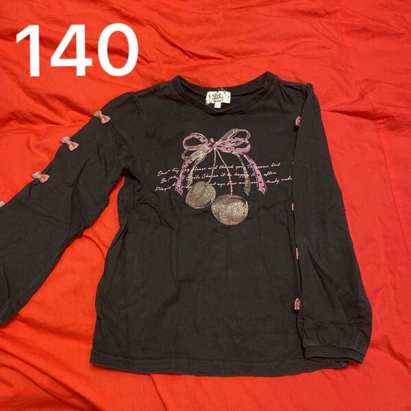可愛い長袖 140 黒 トップス 長袖Tシャツ トレーナー