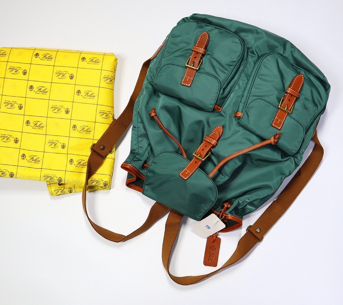 FELISI フェリージ (伊 】ジャケパンにも合う、リモンタナイロン × バケッタレザーの上品バックパック リュックサック UNISEX フェリージ Felisi レザータグ 革タグ 5個セット