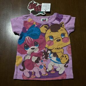 《新品・未使用》Vana Vana ヴァナヴァナ Tシャツ 80cm メリーゴーラウンド うさぎ ベビー キッズ 半袖 スナップボタン 綿100％ L.パープル