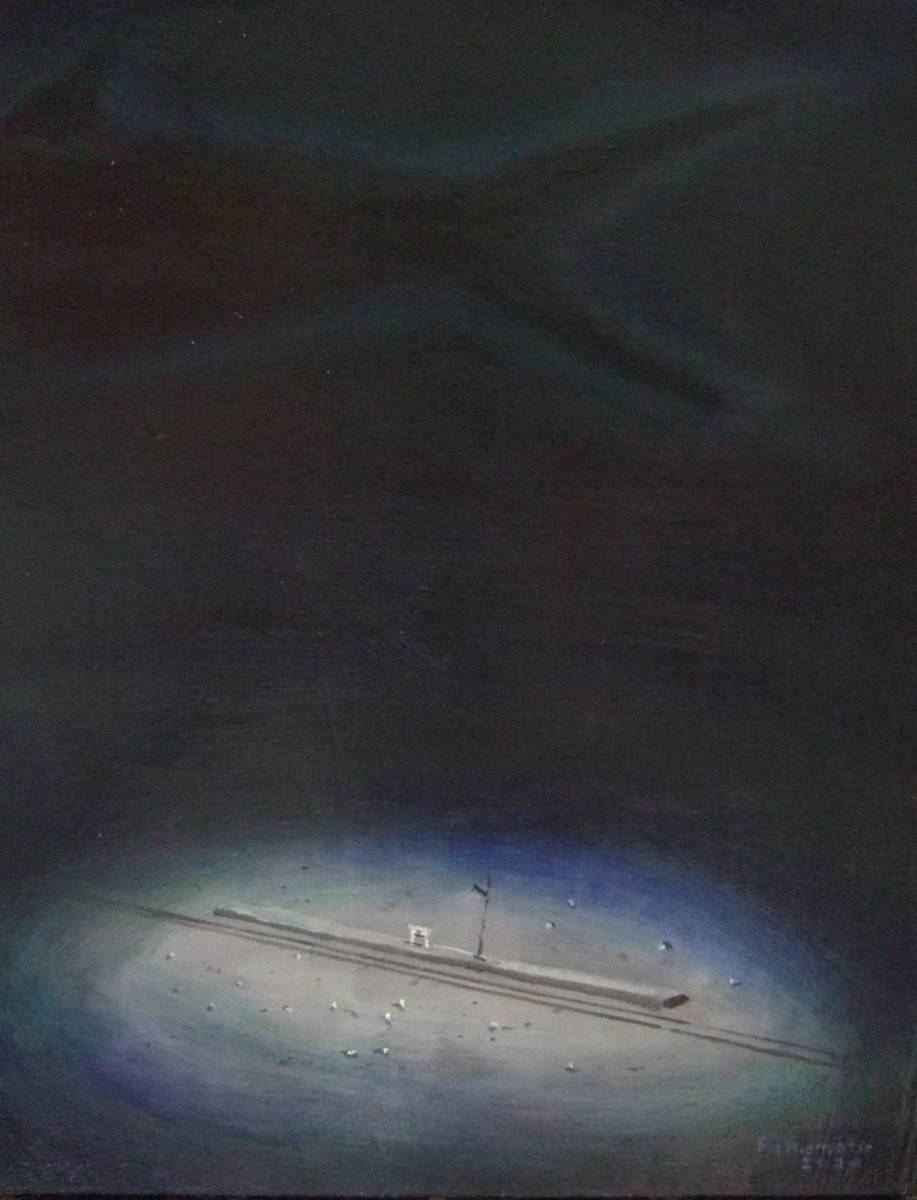Deep Sea Pintura de fantasía surrealista original pintura al óleo tamaño F0 (pintura al óleo), Cuadro, Pintura al óleo, otros