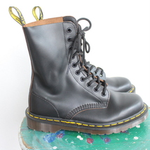 USA直輸入！ドクターマーチン イングランド製 10ホール レザーシューズ■黒 ブラック 表記5サイズ Dr.Martens ブーツ ユーロ 革 90s 80s_画像7