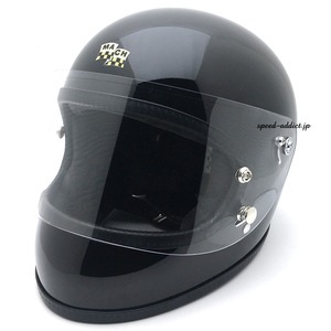 McHAL MACH 02 APOLLO Full Face Helmet GROSS BLACK XS/艶有りブラック黒マックホールマッハ02アポロフルフェイスヘルメットオンロード60s