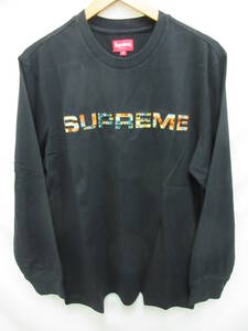 ◇1000円スタート 未使用 シュプリーム Supreme Meta Logo L/S Top ロンT カットソー 黒M