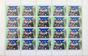 未使用 ◆ 記念切手 昔ばなしシリーズ こぶとりじいさん 鳥居 20円シート NIPPON 日本郵便 1974年 昭和49年 コレクター 趣味 マニア