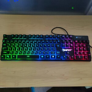 NPET K10 ゲーミングキーボード 日本語配列 LEDバックライト