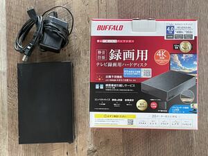 中古美品　BUFFALO USB 3.2(Gen.1)/3.1(Gen 1)/3.0/2.0対応 外付けHDD 4TB 録画用 据え置き型 ブラック HD-LE4U3-BA