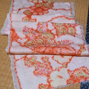 ハギレ 正絹 総絞り 34.5×118 パッチワーク つるし飾り 手芸 市松人形 着物