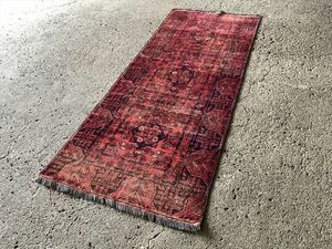 191×78cm アフガニスタン産 絨毯 ラグ アンティーク家具 マジック カーペット 01ANMRM220615017D