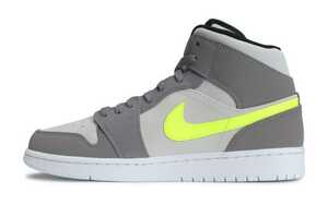 新品未使用 ナイキ エアジョーダン1 MID 27cm NIKE AIR JORDAN 1 MID US9 GUNSMOKE/VOLT-NEUTRAL GREY