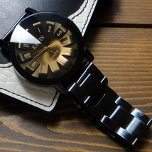 i73 メンズ腕時計 ブラウン ラグジュアリーウォッチ 3針 アナログ クオーツ 新品 送料無料_画像4