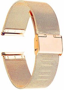 バラゴールド 20㎜ Reinherz 腕時計用ベルト 時計バンド 光沢 防水 ステンレス鋼 スライド式 バックル クラシック 