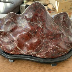 赤石 横幅：重量：6.8kg 台座あり● 観賞石 盆石 天然石の画像1