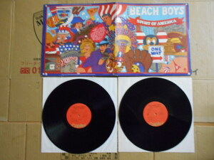 LP The Beach Boys「SPIRIT OF AMERICA」輸入盤 SVBB-11384 2枚組 盤4面に微かなかすり傷 ジャケットに微かな色落ちと天地に擦れ 全23曲