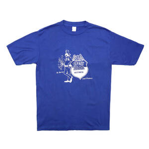 送料無料 80s ビンテージ SPORTSWEAR スポーツウェアー Tシャツ DPBO ポリス デンバー 80年代 古着 メンズ 青 キャラクター アメカジ