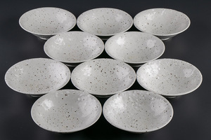 【うつわ】『 白釉平鉢 平皿 10客 10640 』 10個組 白磁 料亭 日本料理 懐石 会席 和食器 うつわ 器 焼物 陶器 磁器 陶磁器